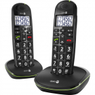 PhoneEasy 110 draadloze duo telefoonset met sprekende cijfertoetsen - zwart