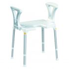 Shower stool with cut-out - with armrests