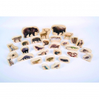Wooden building blocks with forest animals (set of 30 pieces