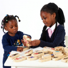 Wooden building blocks with different people (set of 32 pieces)