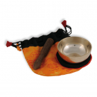 Singing bowl in embroidered bag, 7.5 cm diameter, approx. 160 g