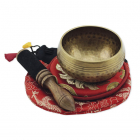Singing bowl in embroidered bag, 8 cm diameter, approx. 190 g
