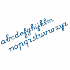 Medium letters: schrijfschrift, blauw
