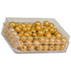 Plastic doosje met 100 gouden kralen: l