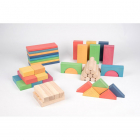 Regenboog houten Jumbo blokkenset - Set van 54 - Bouwen