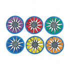 Set of 6 Color Twist Frisbees