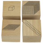 Stamp - Dienes decimal system - In wood - 4 parts