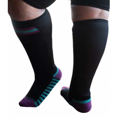 Sport sock with mesh panel - black / purple 41 - 43