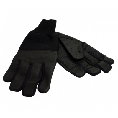 Leather winter gloves - L