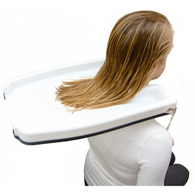 Hair wash basin for wheelchair