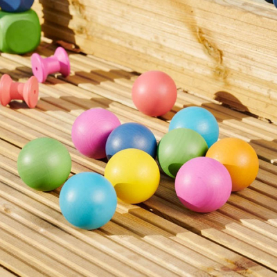 Rainbow Wooden Balls