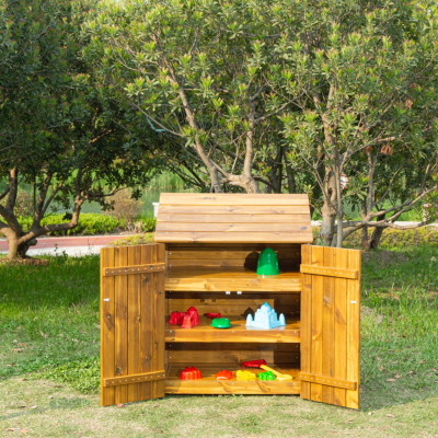 Wooden Outdoor Cabinet with Opaque Doors