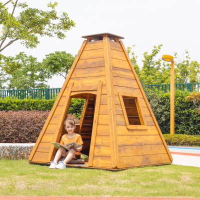 Wooden Wigwam Playhouse for Kindergarten