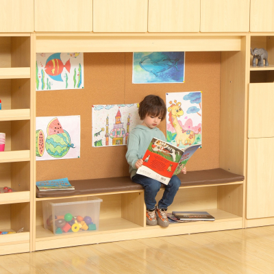 Open Shelf with 2 Compartments and Bench