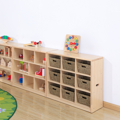 9-Compartment Shelf Cabinet with Back Panel