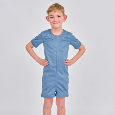 Children's Tear-Resistant Suit with Short Sleeves - Classic Zipper