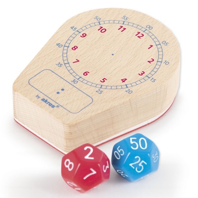 Clock time game - Analogue/digital - With stamp and dice - 3 pieces