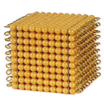Cube of 1000 - Golden Material - Plastic