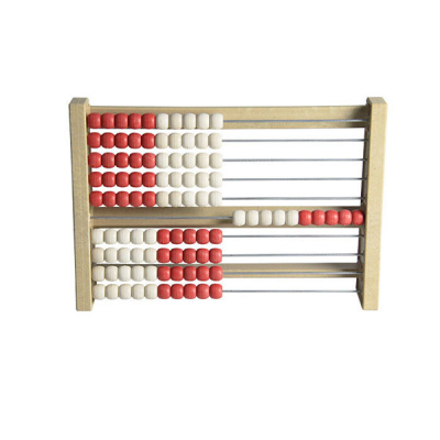 Re-Wood - Calculation rack up to 100 individual with color change - Red - White - Beads - Abacus