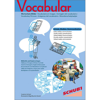 Vocabulary pictures - School, media, communication - Picture boards and worksheets to duplicate