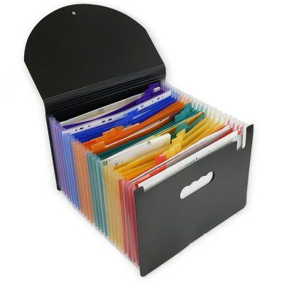 Upright expanding file A4-plus XXL with rubber band closure, 25 compartments