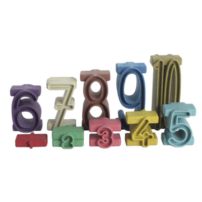Number stack "Number on number", 34 pieces, Montessori colours