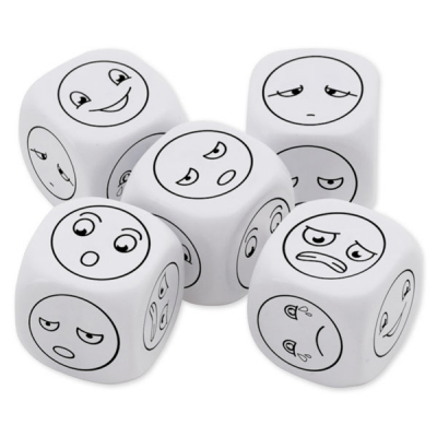 TimeTEX emotion dice set "6 faces", 5 pcs